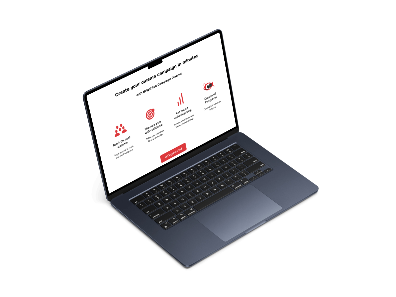 Mockup van het Brightfish full-stack project