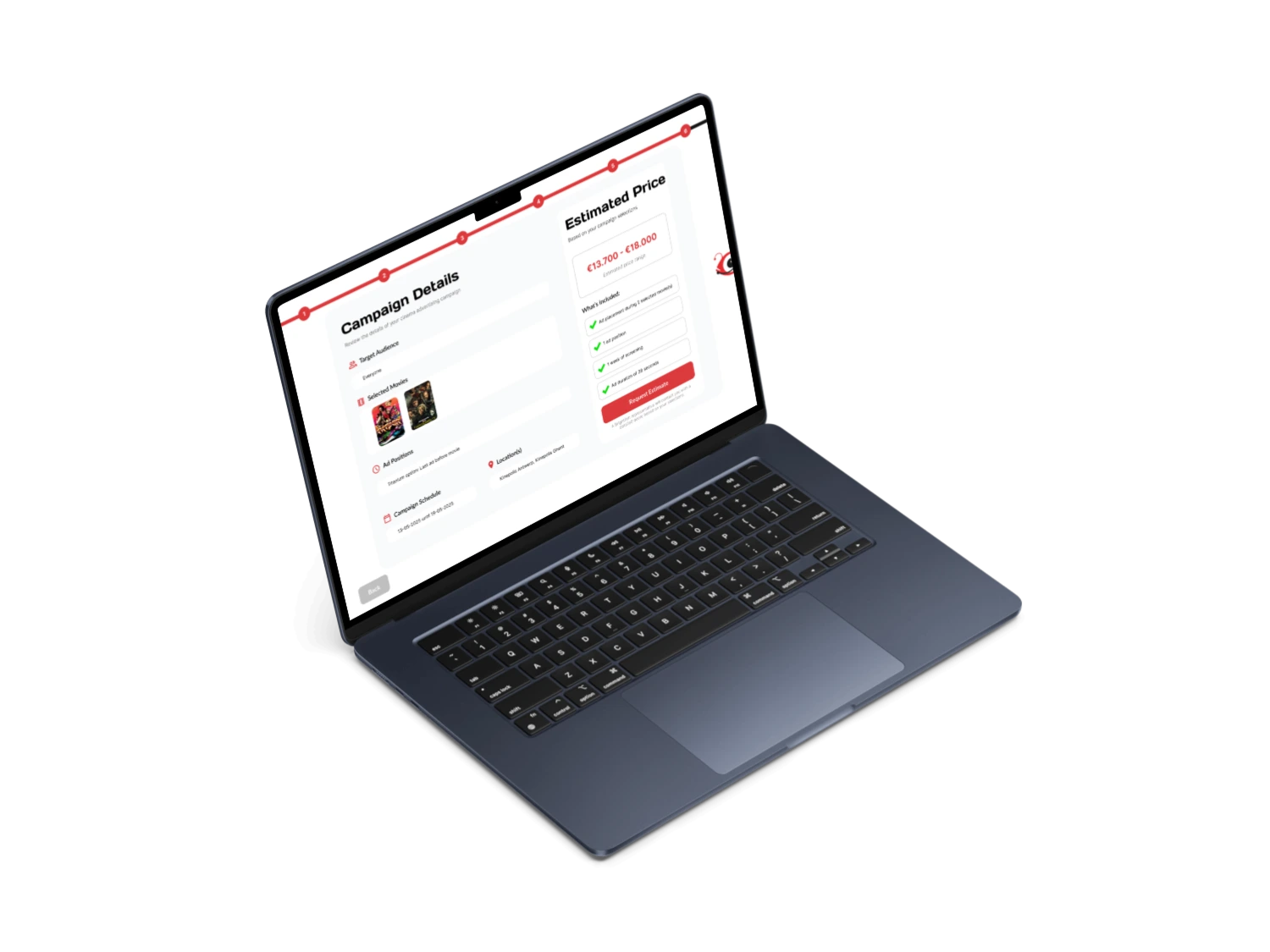 Mockup van de samenvatting in de Brightfish Campaign Planner